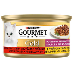 Gourmet Gold Wołowina i kurczak w sosie 85g - All4Animals