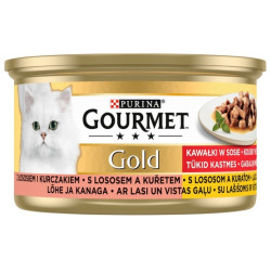 Gourmet Gold Łosoś i kurczak w sosie 85g - All4Animals