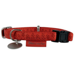 Zolux Obroża regulowana Mac Leather 15mm Czerwona [522035RO] - All4Animals