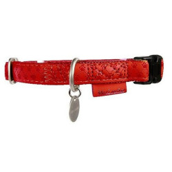 Zolux Obroża regulowana Mac Leather 15mm Czerwona [522035RO] - All4Animals