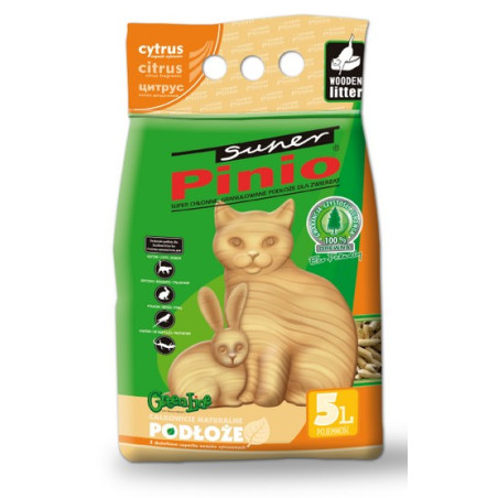 Super Pinio Cytryna żwirek drewniany 5L - All4Animals