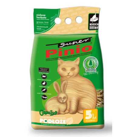 Super Pinio Zielona Herbata żwirek drewniany 5L - All4Animals
