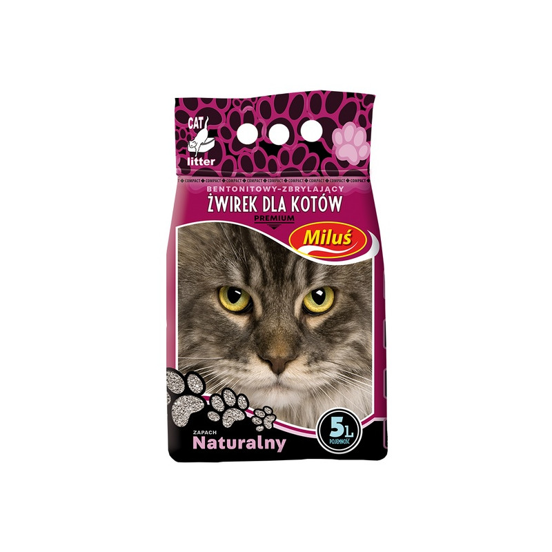 Miluś Premium żwir zbrylający bentonitowy 5L - All4Animals