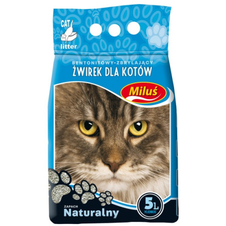Miluś Standard żwir zbrylający bentonitowy 5L - All4Animals