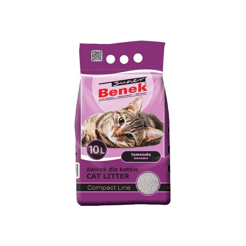 Super Benek Compact Zapachowy Lawenda (ciemny fiolet) 10L - All4Animals