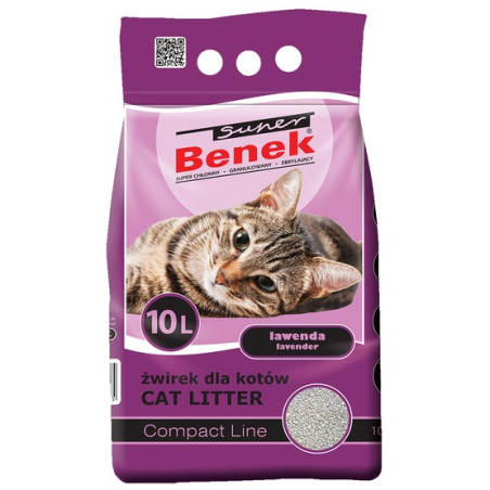 Super Benek Compact Zapachowy Lawenda (ciemny fiolet) 10L - All4Animals