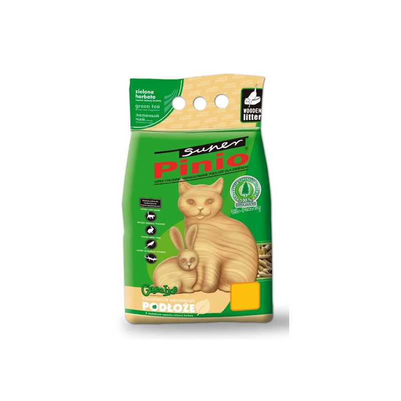 Super Pinio Zielona Herbata żwirek drewniany 10L - All4Animals Super Pinio Zielona Herbata żwirek drewniany 10L - All4Animals