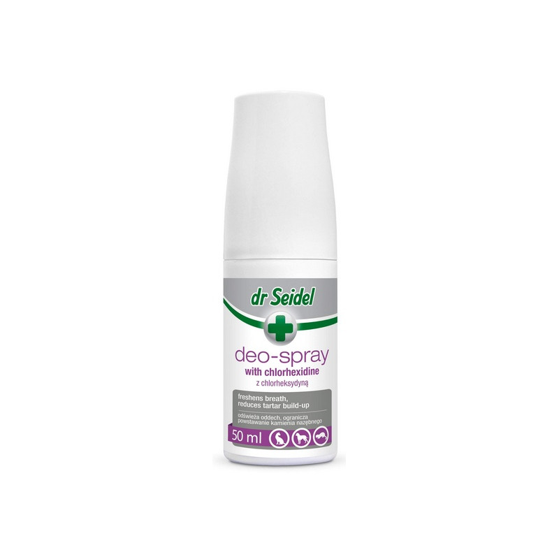 Dr Seidel Deo-Spray z chlorheksydyną - higiena jamy ustnej 50ml - All4Animals Dr Seidel Deo-Spray z chlorheksydyną - higiena jamy ustnej 50ml - All4Animals