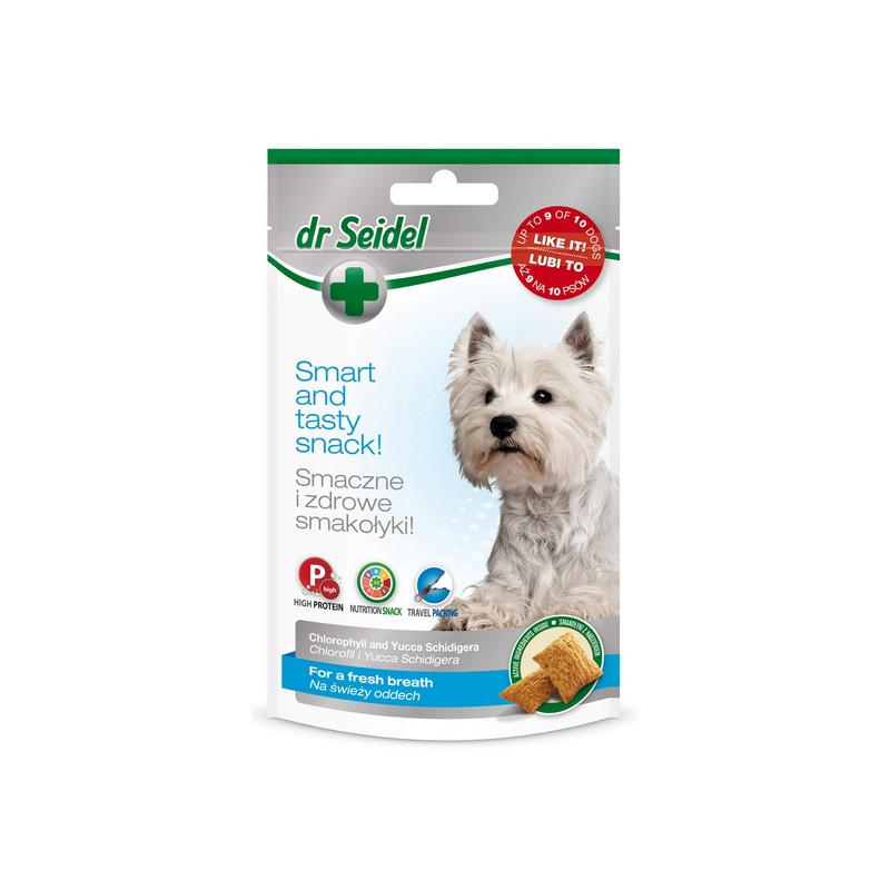 Dr Seidel Smakołyki dla psów na świeży oddech 90g - All4Animals Dr Seidel Smakołyki dla psów na świeży oddech 90g - All4Animals