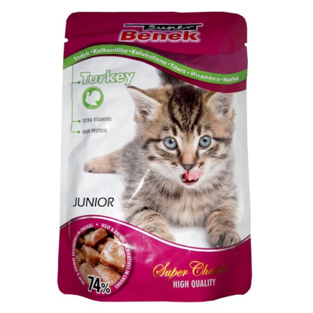 Super Benek saszetka Junior indyk w sosie 100g - All4Animals
