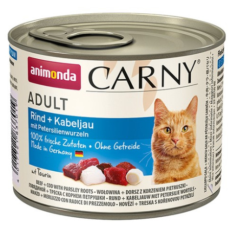 Animonda Carny Adult Wołowina, Dorsz + Korzeń pietruszki puszka 200g - All4Animals