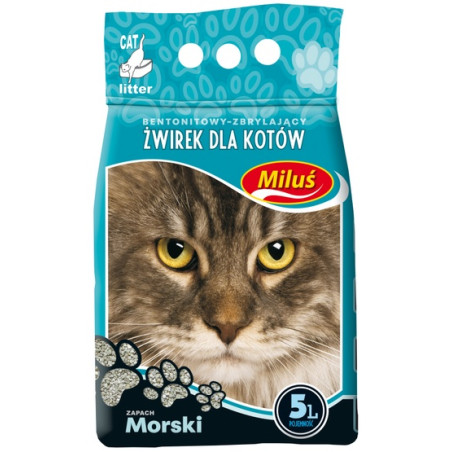 Miluś Morski żwir zbrylający bentonitowy 5L - All4Animals