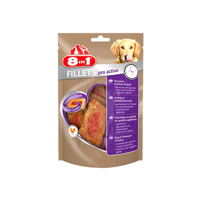 8in1 Fillets Pro Active - przekąska na stawy 80g - All4Animals