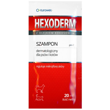 Hexoderm - szampon dermatologiczny saszetka 20ml - 1 sztuka - All4Animals
