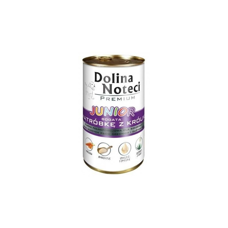Dolina Noteci Premium Pies Junior Wątróbka z królika puszka 400g - All4Animals