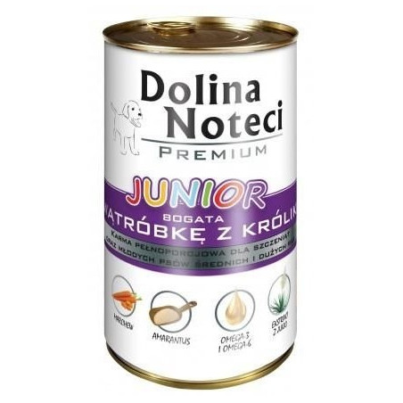 Dolina Noteci Premium Pies Junior Wątróbka z królika puszka 400g - All4Animals