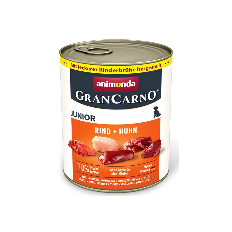 Animonda GranCarno Original Junior Rind Huhn Wołowina + Kurczak puszka 800g - All4Animals