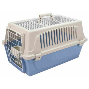 Ferplast Atlas 20 Open - transporter z otwieranym sufitem beżowo-niebieski [73016099] - All4Animals