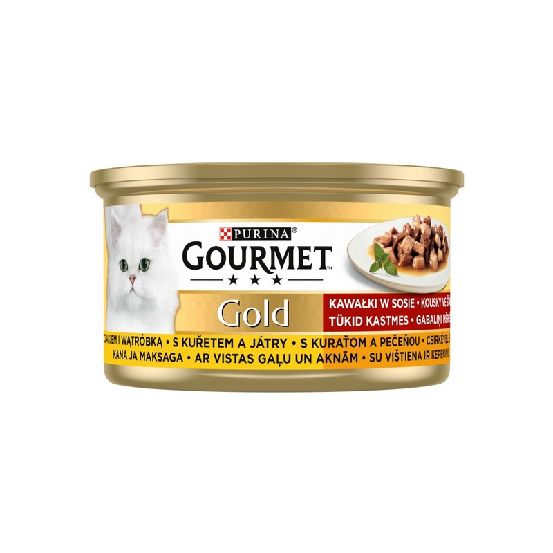 Gourmet Gold Kurczak i wątróbka w sosie 85g - All4Animals