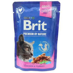 Brit Premium Cat Adult Kurczak + Indyk saszetka 100g - All4Animals