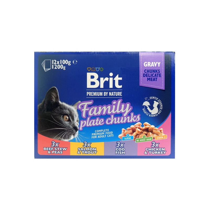 Brit Premium Cat Adult Multipack saszetki 12x100g - All4Animals