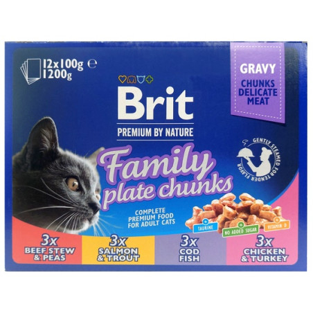 Brit Premium Cat Adult Multipack saszetki 12x100g - All4Animals