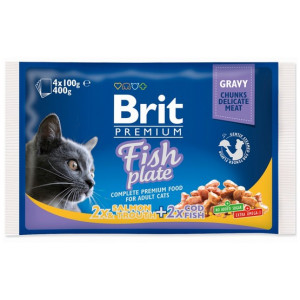 Brit Premium Cat Adult Fish Plate saszetki 4x100g - All4Animals