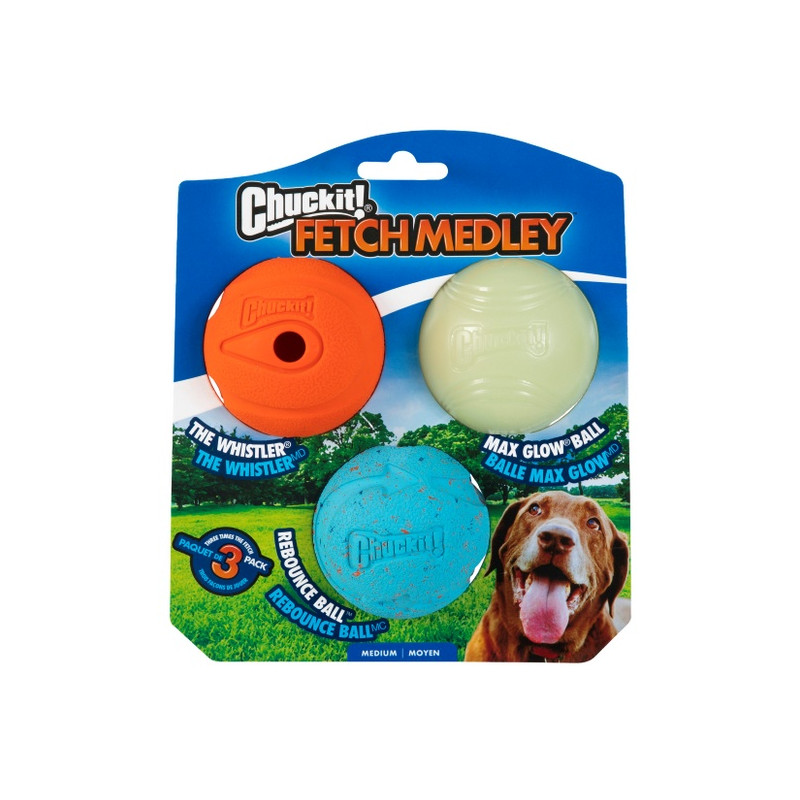 Chuckit! Fetch Medley Medium 3pak [520520] - All4Animals