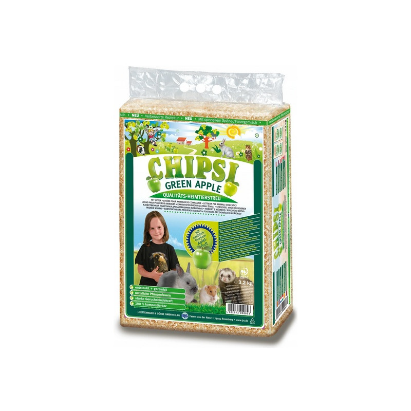 Chipsi Green Apple Ściółka 60L / 3,2kg - All4Animals