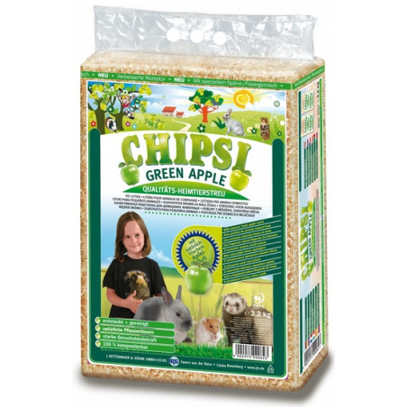 Chipsi Green Apple Ściółka 60L / 3,2kg - All4Animals