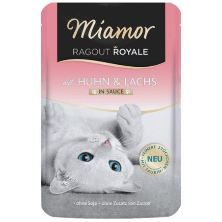 Miamor Ragout Royale z kurczakiem i łososiem w sosie saszetka 100g - All4Animals