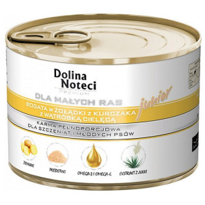 Dolina Noteci Premium Pies Mały Junior żołądki kurczaka i wątróbka cielęca 185g - All4Animals