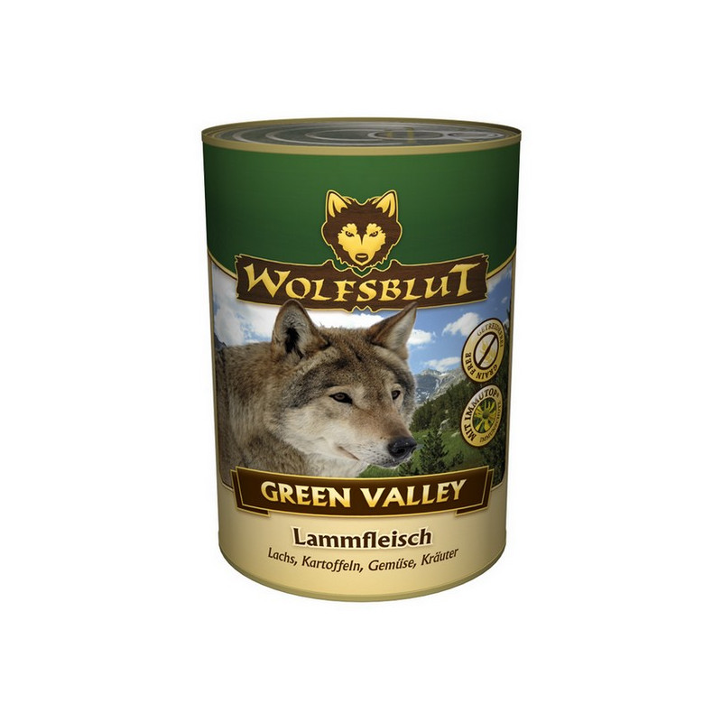 Wolfsblut Dog Green Valley - jagniecina, łosoś, ziemniaki puszka 395g - All4Animals