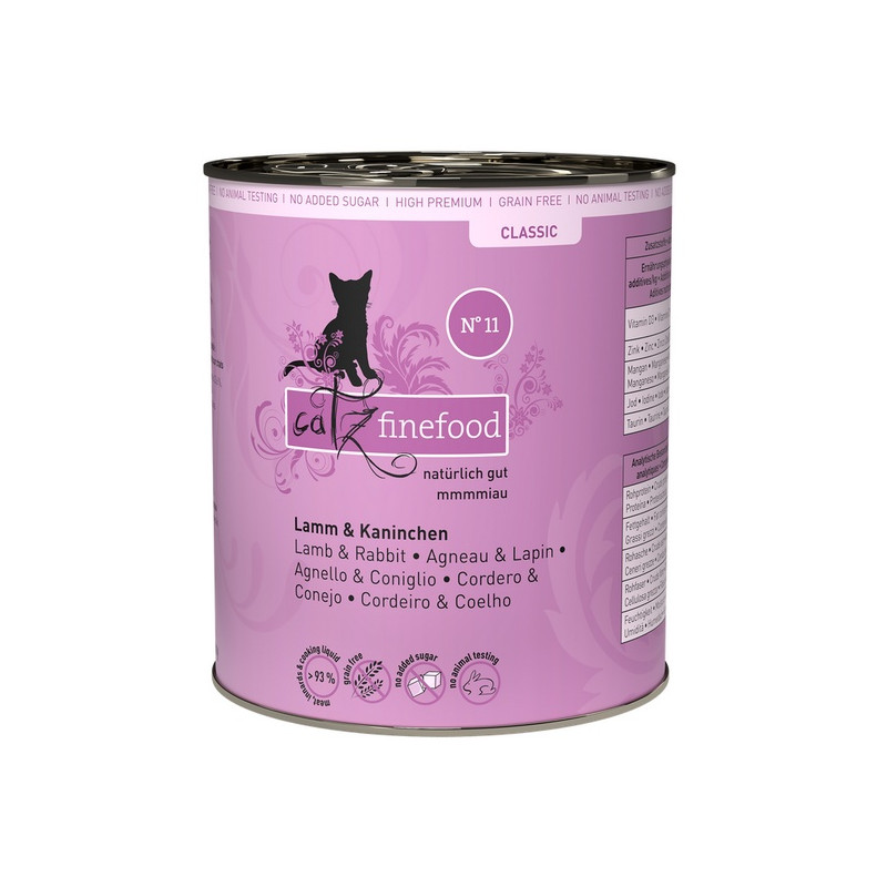 Catz Finefood Classic N.11 Jagnięcina i Królik puszka 800g - All4Animals