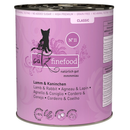 Catz Finefood Classic N.11 Jagnięcina i Królik puszka 800g - All4Animals