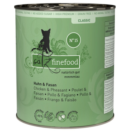 Catz Finefood Classic N.15 Kurczak i Bażant puszka 800g - All4Animals