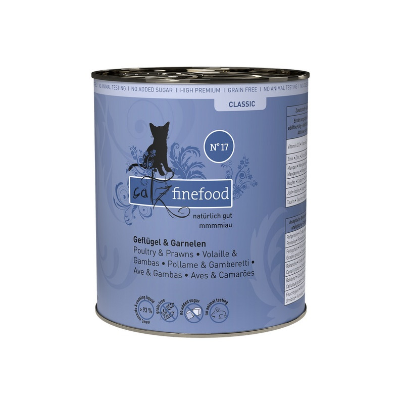 Catz Finefood Classic N.17 Drób i Krewetki puszka 800g - All4Animals