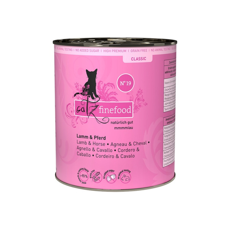 Catz Finefood Classic N.19 Jagnięcina i Konina puszka 800g - All4Animals
