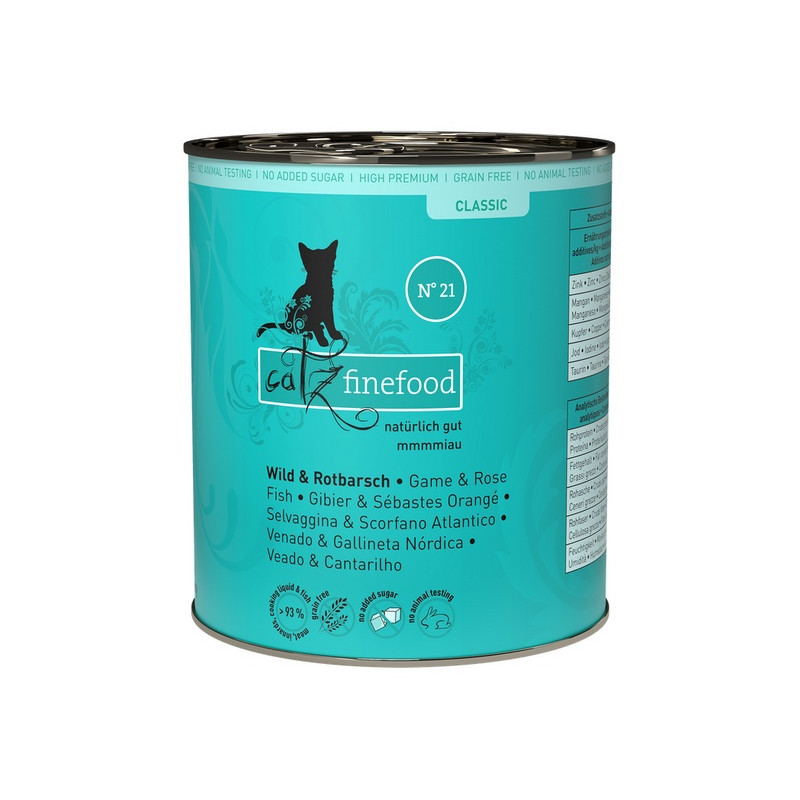 Catz Finefood Classic N.21 Dziczyzna i Karmazyn puszka 800g - All4Animals