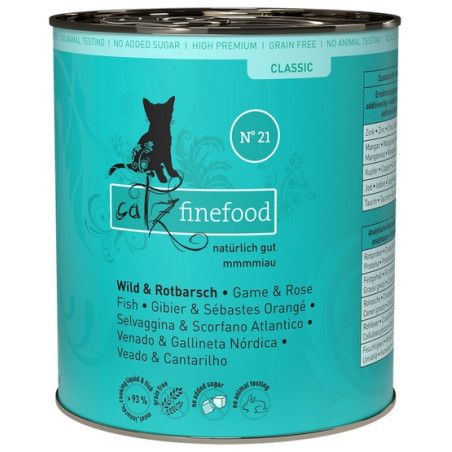 Catz Finefood Classic N.21 Dziczyzna i Karmazyn puszka 800g - All4Animals