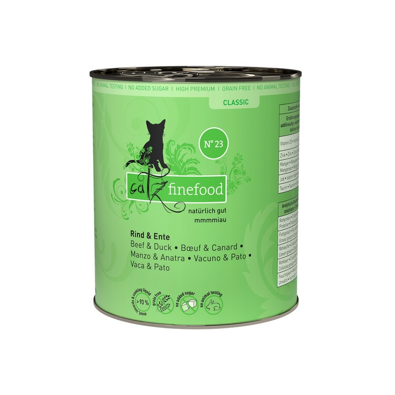Catz Finefood Classic N.23 Wołowina i Kaczka puszka 800g - All4Animals