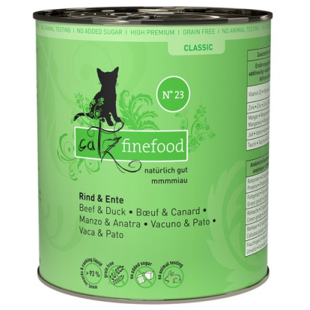 Catz Finefood Classic N.23 Wołowina i Kaczka puszka 800g - All4Animals