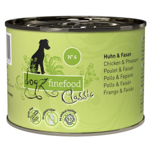 Dogz Finefood Classic N.04 Kurczak i bażant puszka 200g - All4Animals