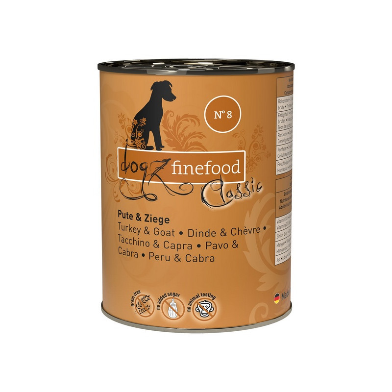 Dogz Finefood Classic N.08 Indyk i koza puszka 400g - All4Animals Dogz Finefood Classic N.08 Indyk i koza puszka 400g - All4Animals