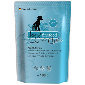 Dogz Finefood Classic N.12 Dziczyzna i śledź saszetka 100g - All4Animals