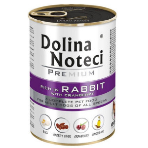 Dolina Noteci Premium Pies Królik i żurawina puszka 400g - All4Animals
