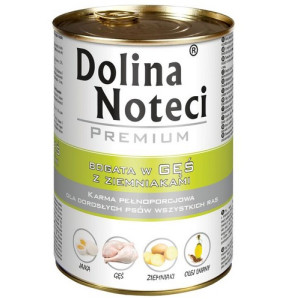 Dolina Noteci Premium Pies Gęś i ziemniaki puszka 400g - All4Animals