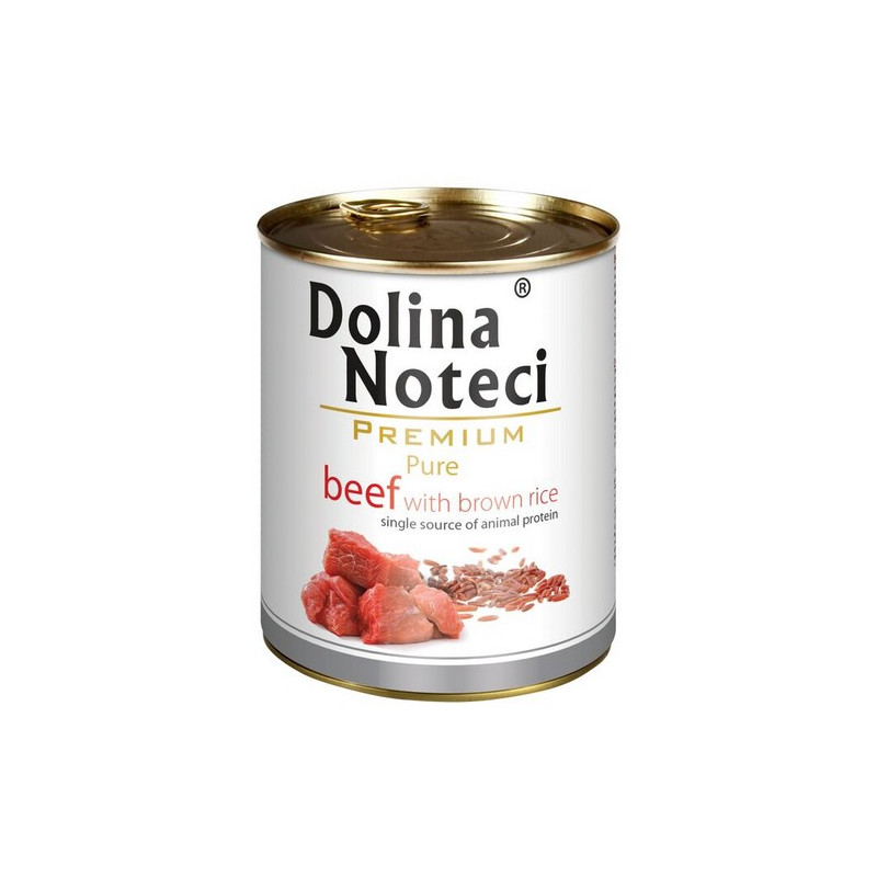 Dolina Noteci Premium Pies Pure Wołowina i ryż puszka 800g - All4Animals