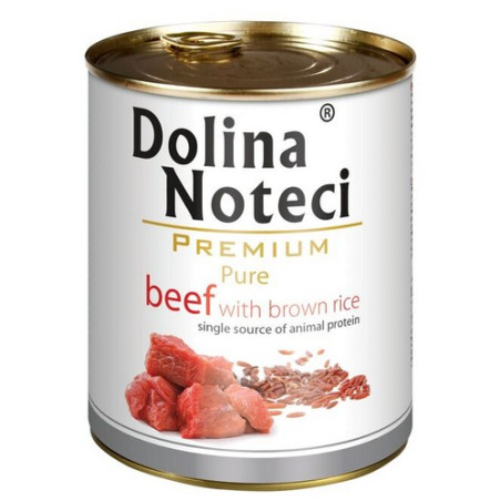 Dolina Noteci Premium Pies Pure Wołowina i ryż puszka 800g - All4Animals