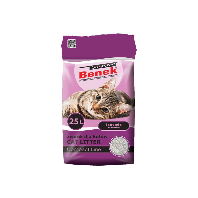 Super Benek Compact Zapachowy Lawenda (ciemny fiolet) 25L - All4Animals